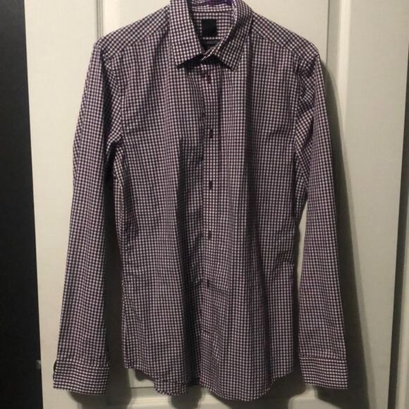 H&M men’s slim fit long sleeve button down gently used size M - Picture 1 of 4